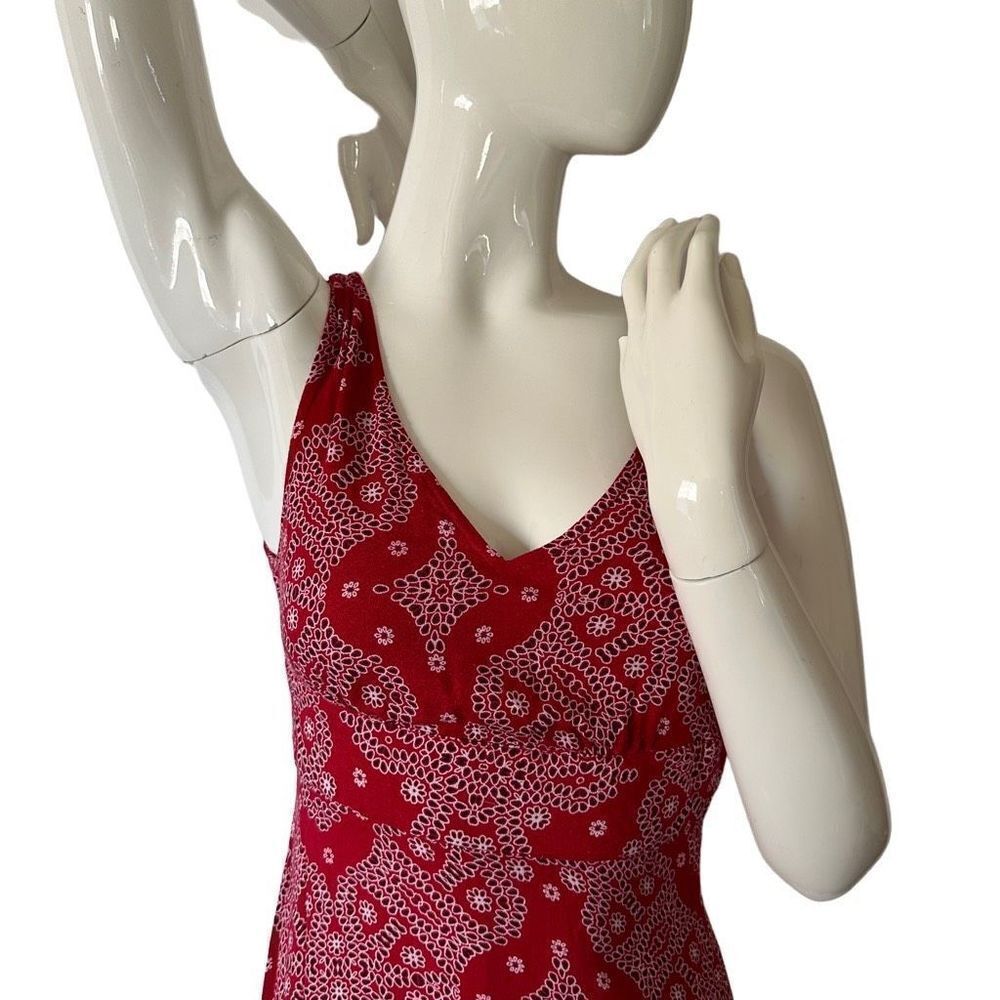 Red Patterned Mini Dress - Picture 13 of 15